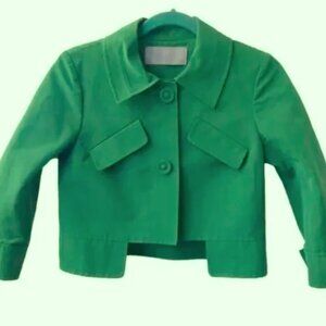 Vera Wang Lavender Label Green Cropped swifty Blazer Size 2